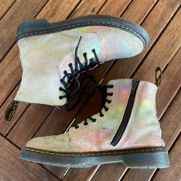 Dr. Martens , 1460 Pascal Y, rainbow iridescent combat boots. Lace up, Zip. - Picture 3 of 14